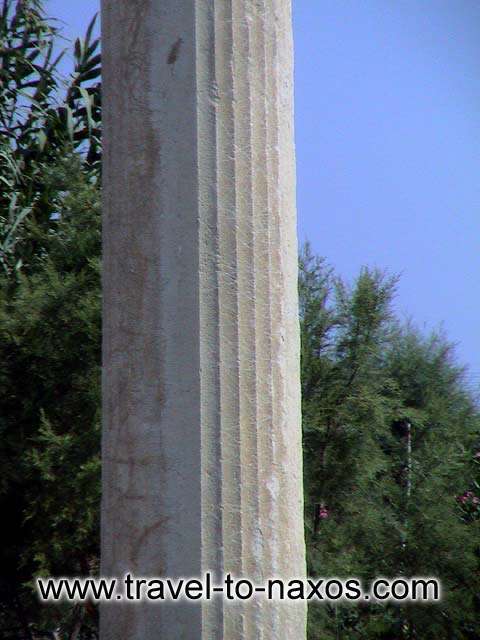 DIONYSOS TEMPLE AT IRIA - A ionic column from the temple of Dionysos.
