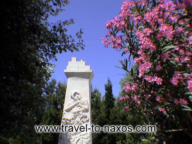 APIRANTHOS - A marble monument in Apiranthos square.