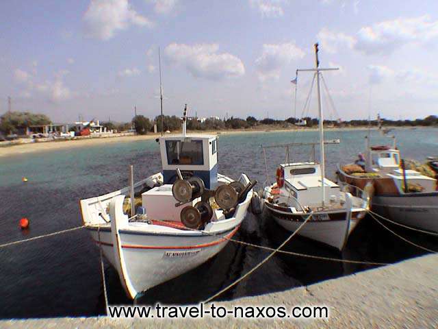FISHING BOATS - Fishing boats at Agia Anna beach harbour in Naxos