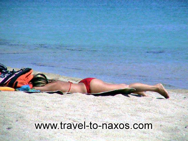 Enjoy your sunbathing on the sandy beach of Agios Prokopios.  